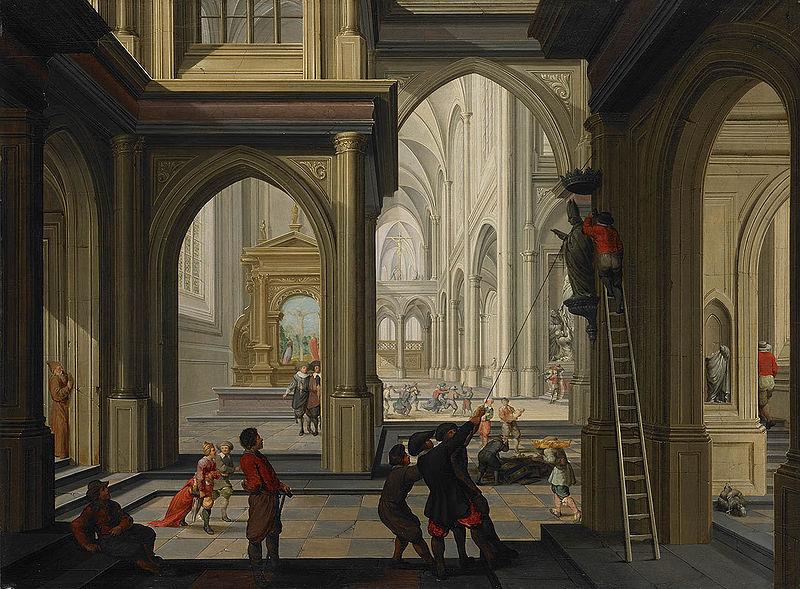Dirck van  Delen Iconoclasts in a church oil painting image